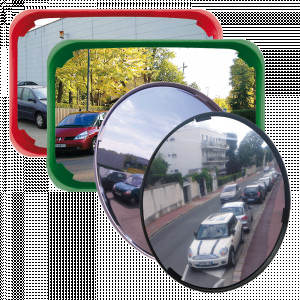 Miroir de surveillance multi-usages cadre vert - Distance d'observation : de 5 à 20 m