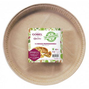 Pack de 15 moules tarte (Lot de 6) - Lot de 6 - Dimensions (cm) : 24,5 x 24,5 x 6,5 - Papier biodégradable