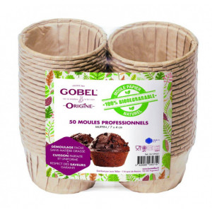 Pack de 50 moules à muffin (Lot de 6) - Lot de 6 - Dimensions (cm) : 14 x 7 x 13 - Papier biodégradable 