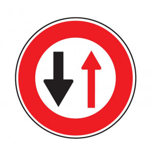 Panneau cédez passage circulation inverse B15 - Dimensions : de 450 à 1250 mm - Norme CE et NF - Type B