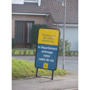 Panneau d'affichage pour chantiers - Dimensions cadre 120x80 ou 80x120 cm - Message à l’horizontale ou a verticale