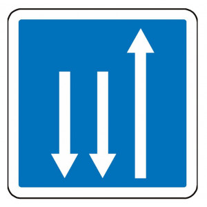 Panneau d'indication d'un créneau de dépassement en France C29c - Dimensions (mm) : de 350 à 1050 - Norme CE et NF - Type C