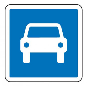 Panneau d'indication d'une route à accès réglementé C107 - Dimensions (mm) : de 900 à 1200 - Norme CE et NF - Type C