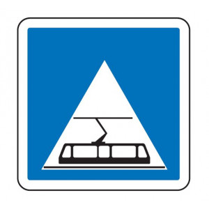 Panneau d'indication d'une traversée de tramway C20c - Dimensions (mm) : De 350 à 1050 - Normes CE et NF - Type C