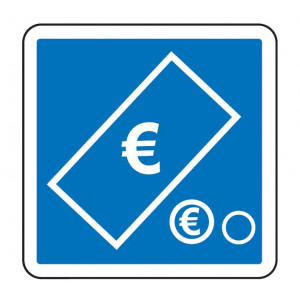 Panneau d'indication de paiement par pièces et billets C64c2 - Dimensions (mm) : De 350 à 1050 - Normes CE et NF - Type C