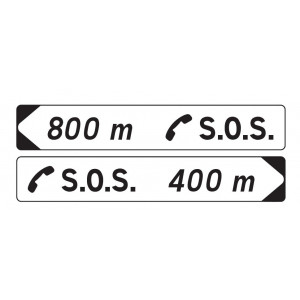 Panneaux de jalonnement vers un poste d'appel d'urgence DP1 - Dimension (mm) : 600 x 120