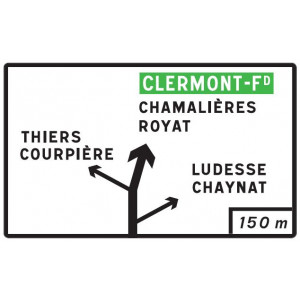 Panneau de présignalisation diagrammatique des carrefours giratoires D42 - Nombre de rails : 4 - 6