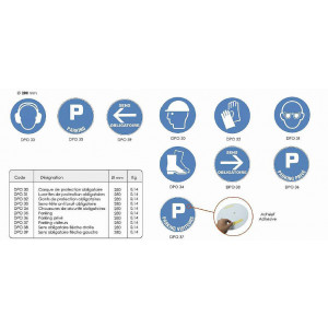 Panneau de protection rond adhésif - En PVC