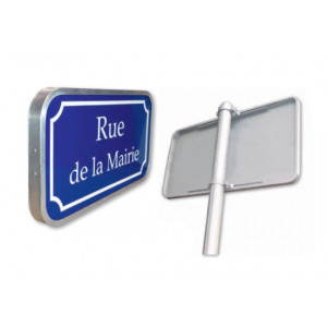 Panneau de rue en aluminium naturel - Dimensions (mm) : 450 x 250 - 500 x 300