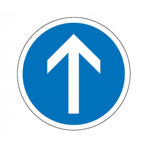 Panneau de signalisation d'obligation de direction B21b - Dimensions : De 450 à 1250 mm - Normes CE et NF - Type B