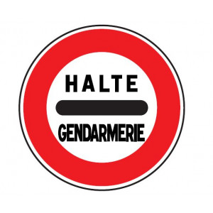 Panneau de signalisation d'un barrage de gendarmerie B5a - Dimensions : de 450 à 1250 mm - Norme CE et NF - Type B