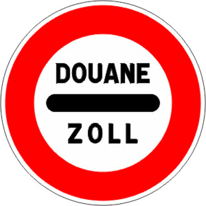 Panneau de signalisation d'un poste de douane B4 - Dimensions : de 450 à 1250 mm - Norme CE et NF - Type B