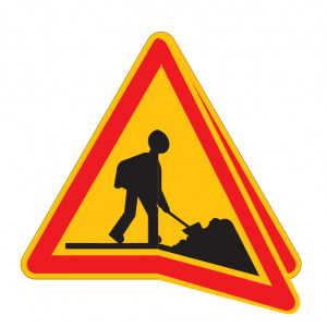 Panneau de signalisation temporaire avec volet AK5 - Dimensions : de 700 - 1250 mm - Norme  NF - Type AK