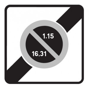 Panneau fin zone stationnement unilatéral semi mensuel B50b - Dimensions (mm) : 500 - 700 - Normes CE et NF - Type B