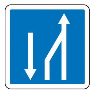 Panneau indication fin dépassement C30 - Dimensions (mm) : De 350 à 1050 - Normes CE et NF - Type C