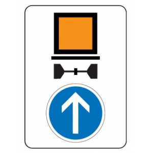 Panneau indication limitation tunnel C117 B21b - Dimensions (mm) : de 900 x 1200 et 1050 x 1500 - Normes CE et NF