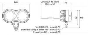 Phares de travail Belight LED - Voltage : 12 V -48 V