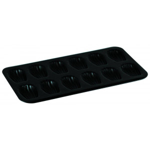 Plaque de 12 madeleines (Lot de 3) - Lot de 3 - Dimensions : L.39,5 x l.20 x H.1,7 cm - Empreintes de 8 mm - bord roulé