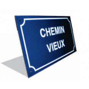 Plaque de rue en émail - Dimensions (mm) : 450 x 250 - 500 x 300