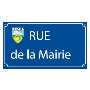 Plaque de rue traditionnelle en aluminium - Dimensions (mm) : 450 x 250 - 500 x 300