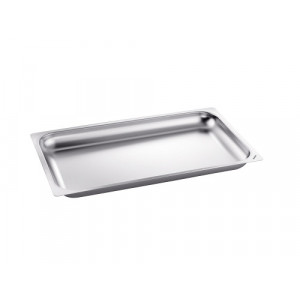 Plaque gastro GN 1/1 bord lisse - Inox ou granit-émaillé - Format : GN 1/1 - Profondeur : 20, 40 ou 65 mm