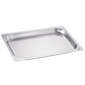 Plaque gastro GN 1/2 bord lisse - Inox - Format : GN 1/2 - Profondeur : 20, 40 ou 65 mm
