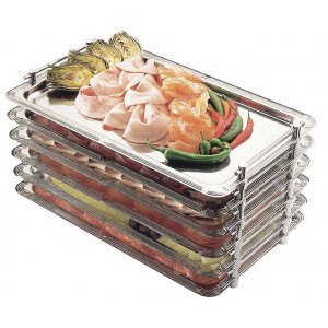 Plateau Gastro décoré - Inox 18/10 - Dimensions: 53x32,5 cm