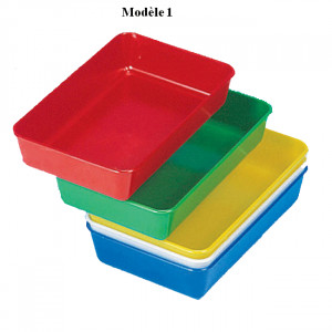 Plateaux de rangement en plastiques - Dimensions( L x l x H ) : 175 x 100 x 34 mm - Matière : Polystyrène