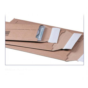 Pochette carton ondulé - Patte auto-adhésive avec bande protectrice