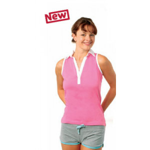 Polo personnalisé jersey sans manches femme - Polo personnalisable sans manches femme