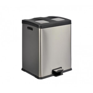 Poubelle à pédale pour tri sélectif - Acier inox AISI 430 - Brossé - 3 Dimensions disponibles 