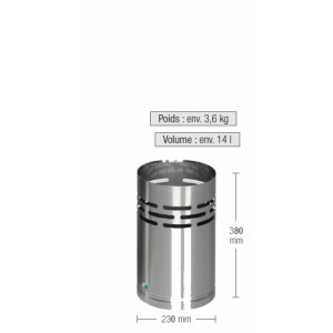 Poubelle en inox brossé - Fabriqué en tôles d‘INOX.