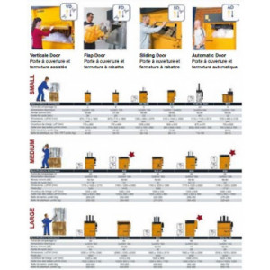 Presse à balle verticale à chargement frontal - Poids des balles de carton : 200 – 300 kg