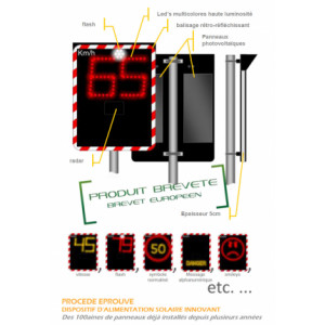 Radar pédagogique photovoltaïque - Type RP2 -Dimensions l x h(mm) :650 x 500 - 900 x 700 - 1150x900