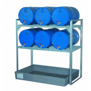 Rayonnage pour stockage de fûts - Capacité : 6 fûts 60 L