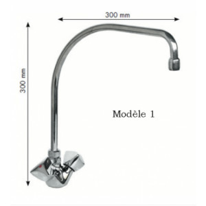 Robinet monotrou - Longueur : 300 mm - Hauteur : 290- 300 mm