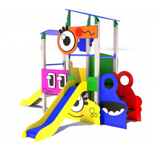 Structure ludique pour enfants - 2 Toboggans