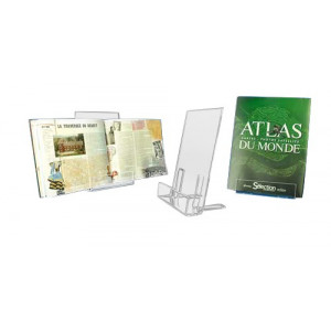 Support livre plexiglas - Plexiglas épaisseur 5 mm - Hauteur: 30 cm - Capacité: 4.5 cm - Lot de 4 pièces