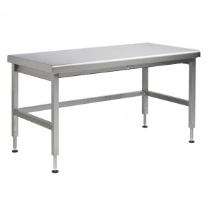 Table à hauteur variable en inox - CMU : 200 kg - Puissance : 0.3 Kw - Course : 40 mm