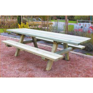 Table pique nique bois pour invalides - Dimensions (L x l) : 1m50 x 2m50