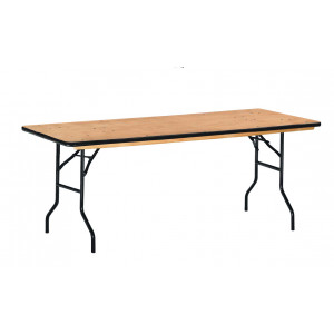 Table pliante en bois exotique - Longueur : 1830 ou 2000 mm - Classement au feu M3