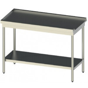 Tables de sortie en inox avec pieds ronds - Matière : Inox 304 / Inox 441 - Profondeur : 600 mm