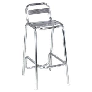 Tabouret haut bar en aluminium - Dimension hors tout : L 47.5 x P 58 x H 100 cm