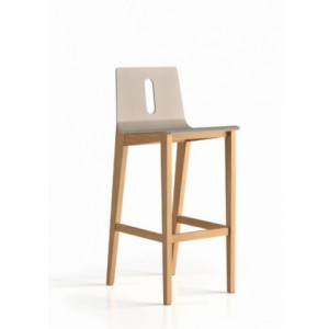 Tabouret haut en bois pour restaurant  - Structure hêtre massif - plateau stratifié - Hauteur d’assise : 770 mm