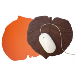 Tapis de Souris Feuille de Kiwi - Cuirs recyclés - 4 finitions - 11 couleurs - Personnalisable