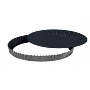 Tourtière cannelée perforée (Lot de 3) - Lot de 3 - Diamètre : 28 cm - Hauteur : 2,8 cm - Fond mobile 