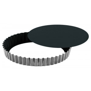 Moule à tarte fond mobile Ø 280 mm (Lot de 3) - Lot de 3 - Diamètre : 28/27 cm - Hauteur : 2,8 cm - Fond mobile 