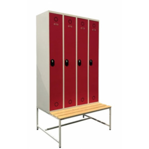 Vestiaire démontable avec châssis et banc - Vestiaire 4 portes - 4 châssis+banc de 250 mm