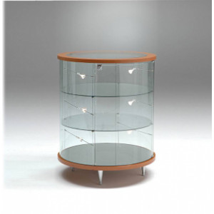 Vitrine basse cylindrique - Dimensions (Diamètre x H) : 72 x 93 cm