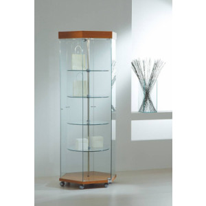 Vitrine commerce angle haut - Dimensions (Diamètre x H) : 74 x 187 cm